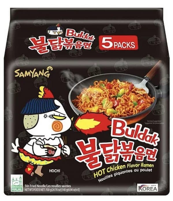 Samyang Buldak Hot Chicken Flavor Ramen Noodles Carbonara 5-pack 5 X 140g 