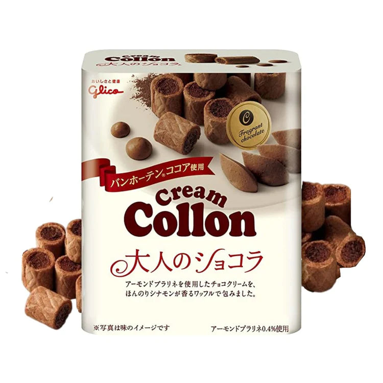 Glico Cream Collon Japanese Waffle Cookies - Chocolate