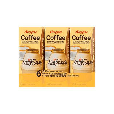 Binggrae Coffee Flavored Milk - 6 Pack - 0