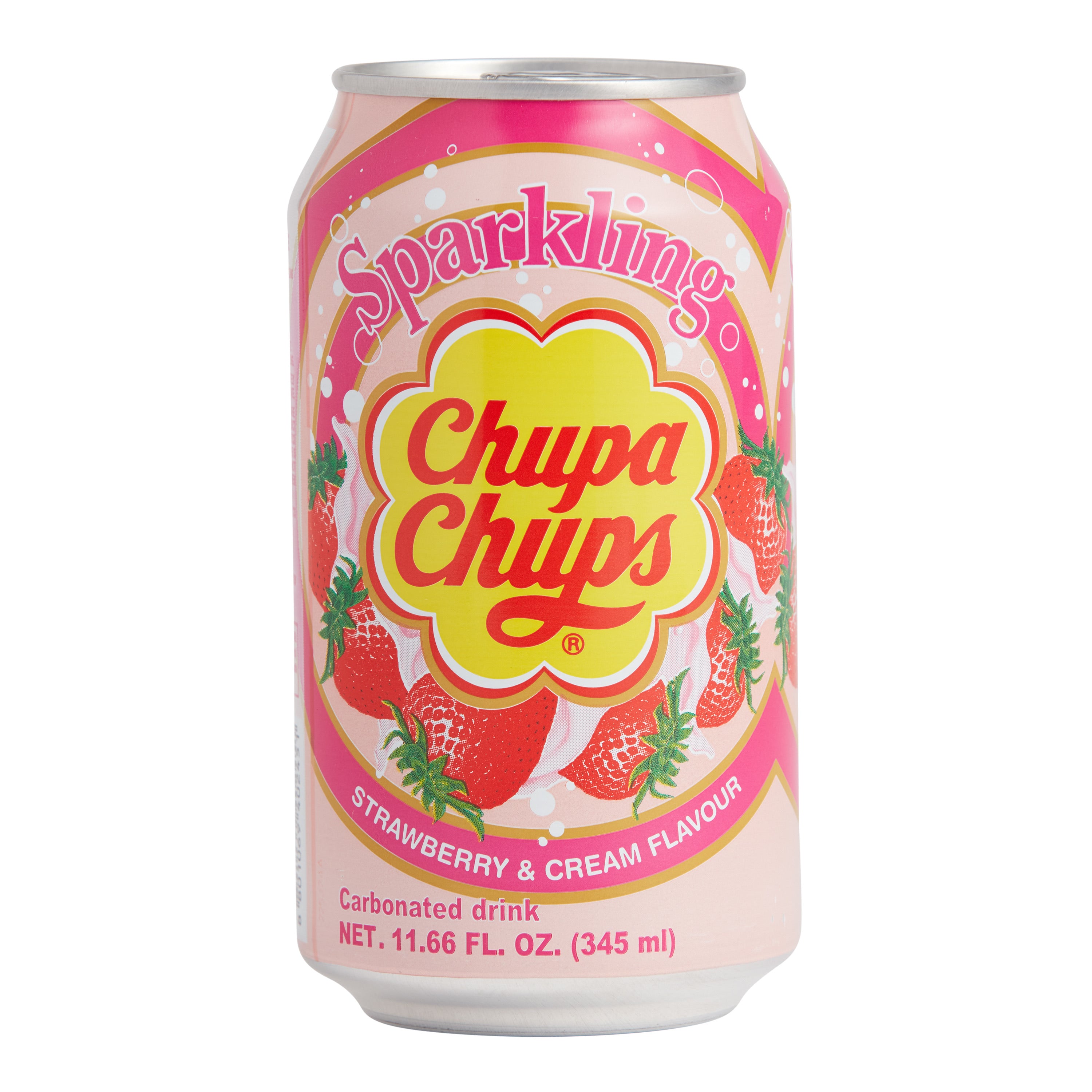 Chupa Chups Sparkling Strawberry and Cream - 345 mL/11.66oz - 0
