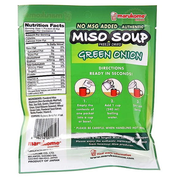 Sopa instantánea de cebolla verde Marukome Miso