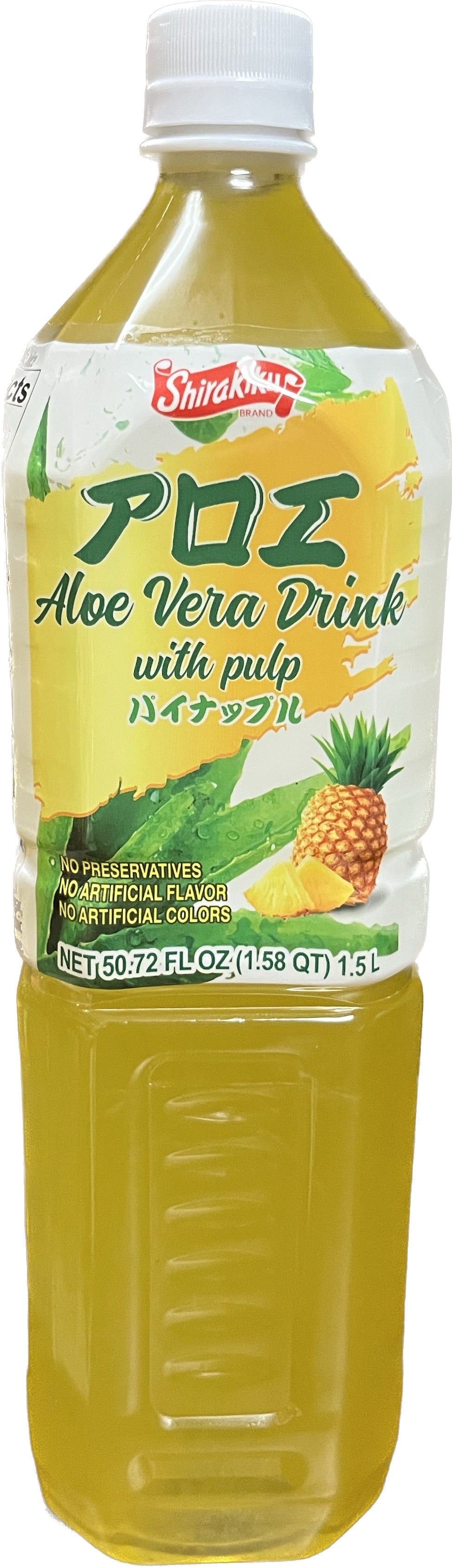 Shirakiku Piña Aloe Vera Bebida con pulpa - 1.5L - 0