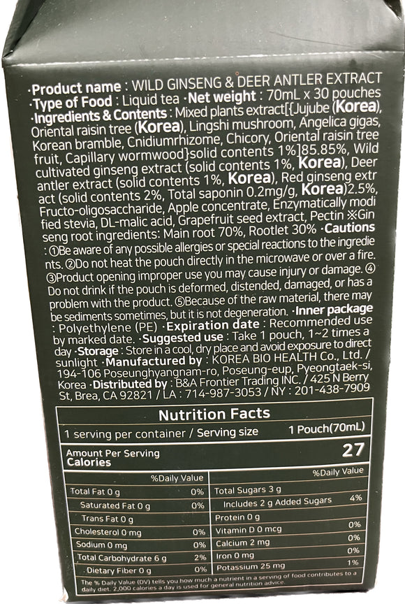 Pine Tree Brand- Wild Ginseng & Deer Antler Extract 70mL x 30