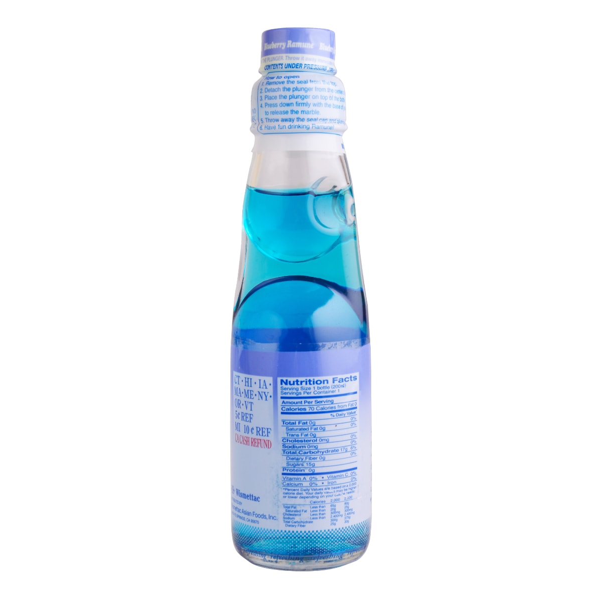 Shirakiku Carbonated Ramune Drink (Blueberry)