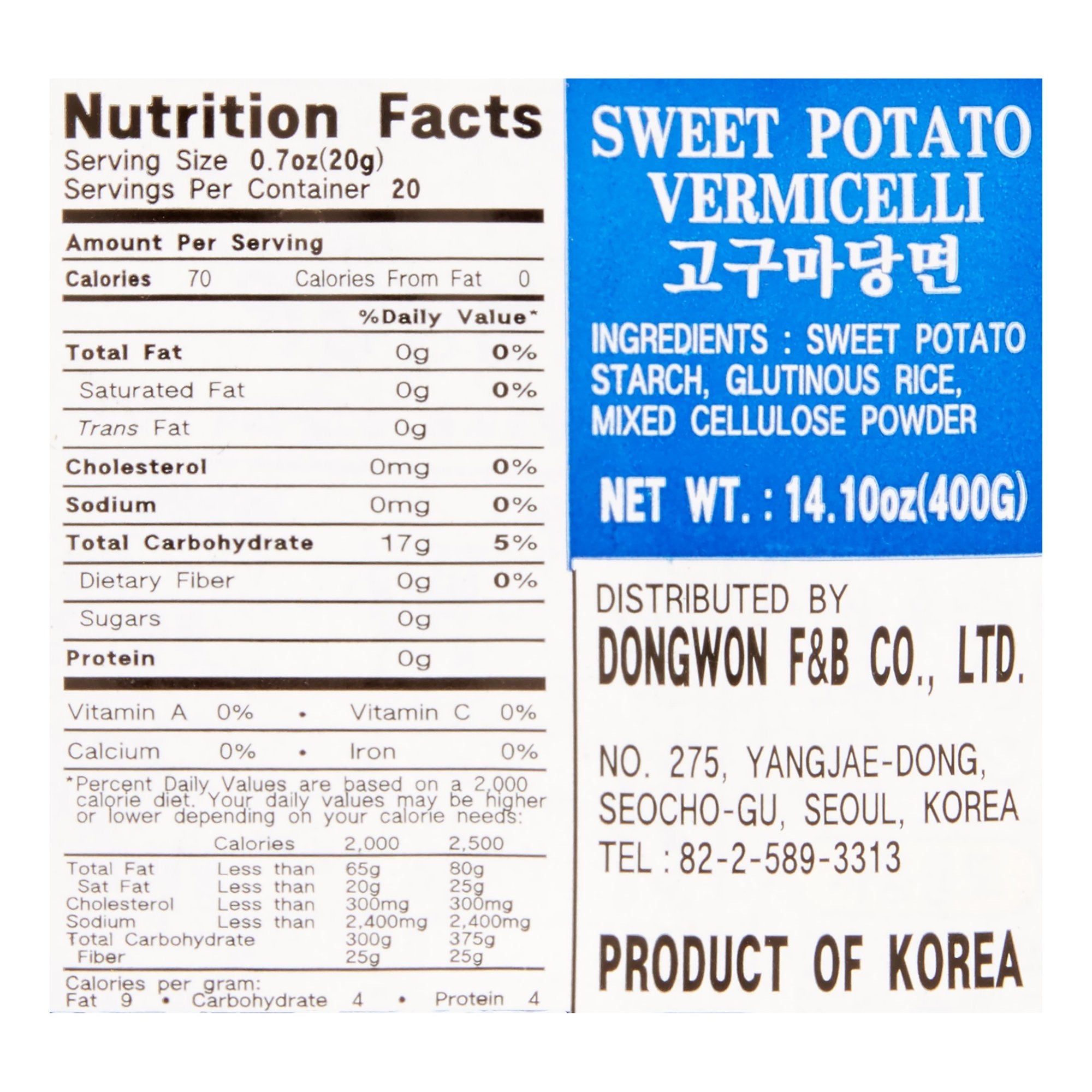 Dongwon Sweet Potato Vermicelli - 400g/14.10oz - 0