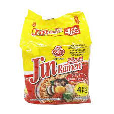 Ottogi Jin Ramen (Spicy) (4 pack) - 480g/1lb .92oz
