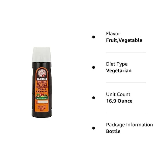 Bull-Dog Vegetable Fruit Sauce (Tonkatsu Sauce) - 500ml/16.9FLoz