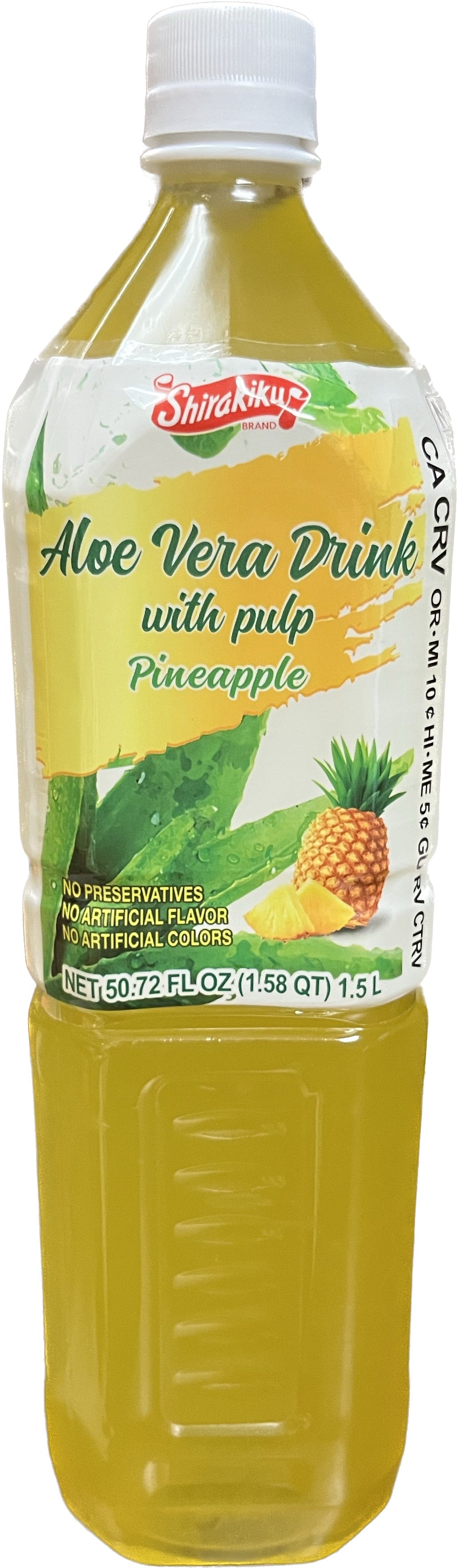 Shirakiku Piña Aloe Vera Bebida con pulpa - 1.5L