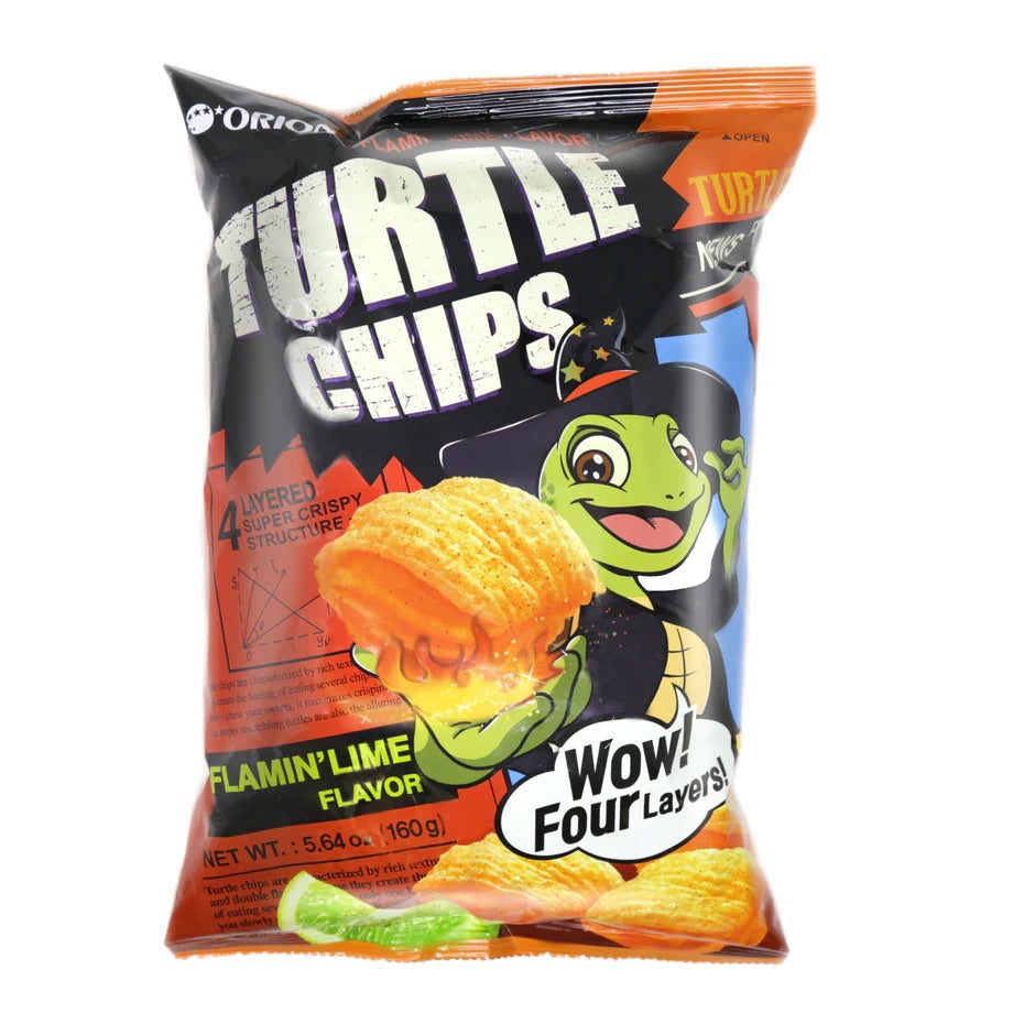 Orion Flaming Lime Flavor Turtle Chips - 5.64oz (160g)