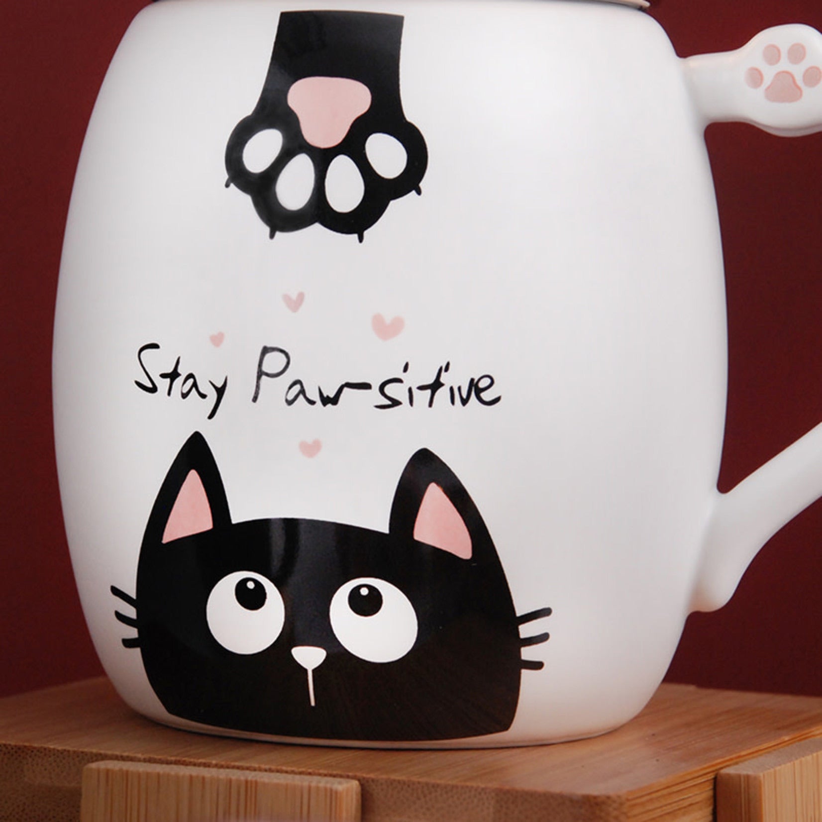 Taza de gato de cerámica Pawsitive