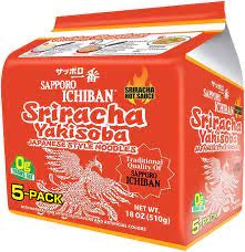 Fideos japoneses Sapporo Ichiban Sriracha Yakisoba - Paquete de 5