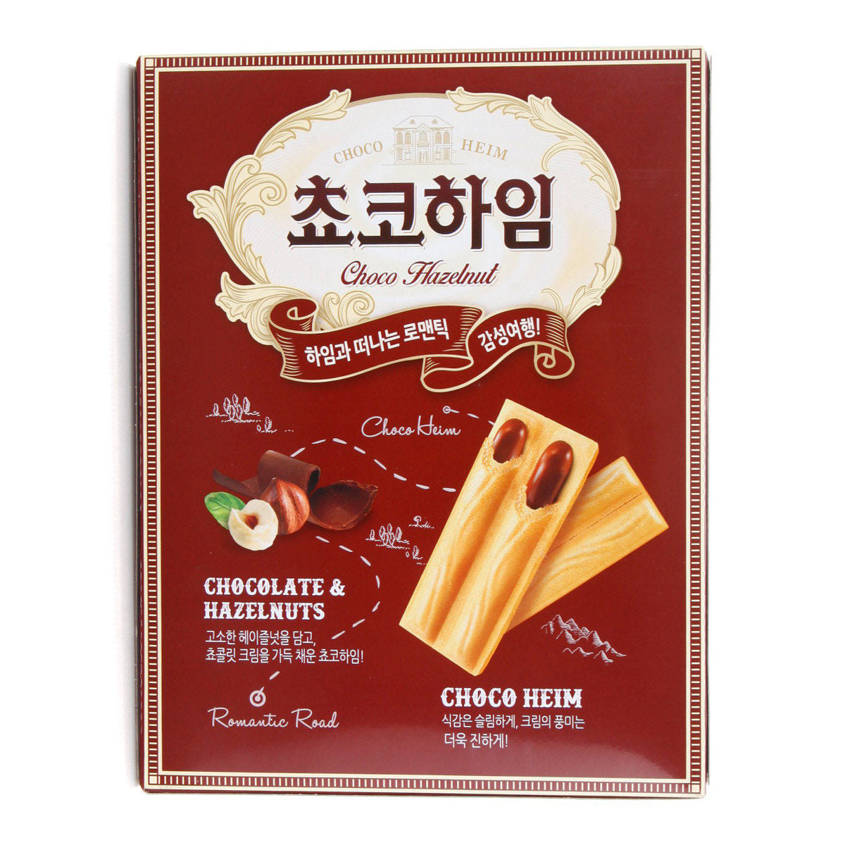 Crown Confectionary Choco Heim Choco 헤이즐넛 초코 크림 웨이퍼 - 18팩 - 284g/10.02oz-2