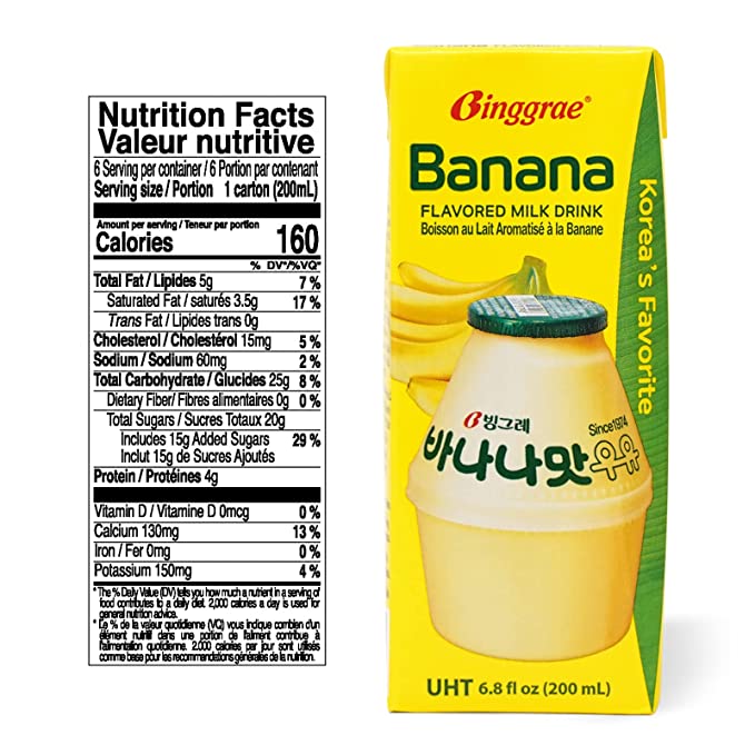 Leche con sabor a plátano Binggrae - Paquete de 6-3