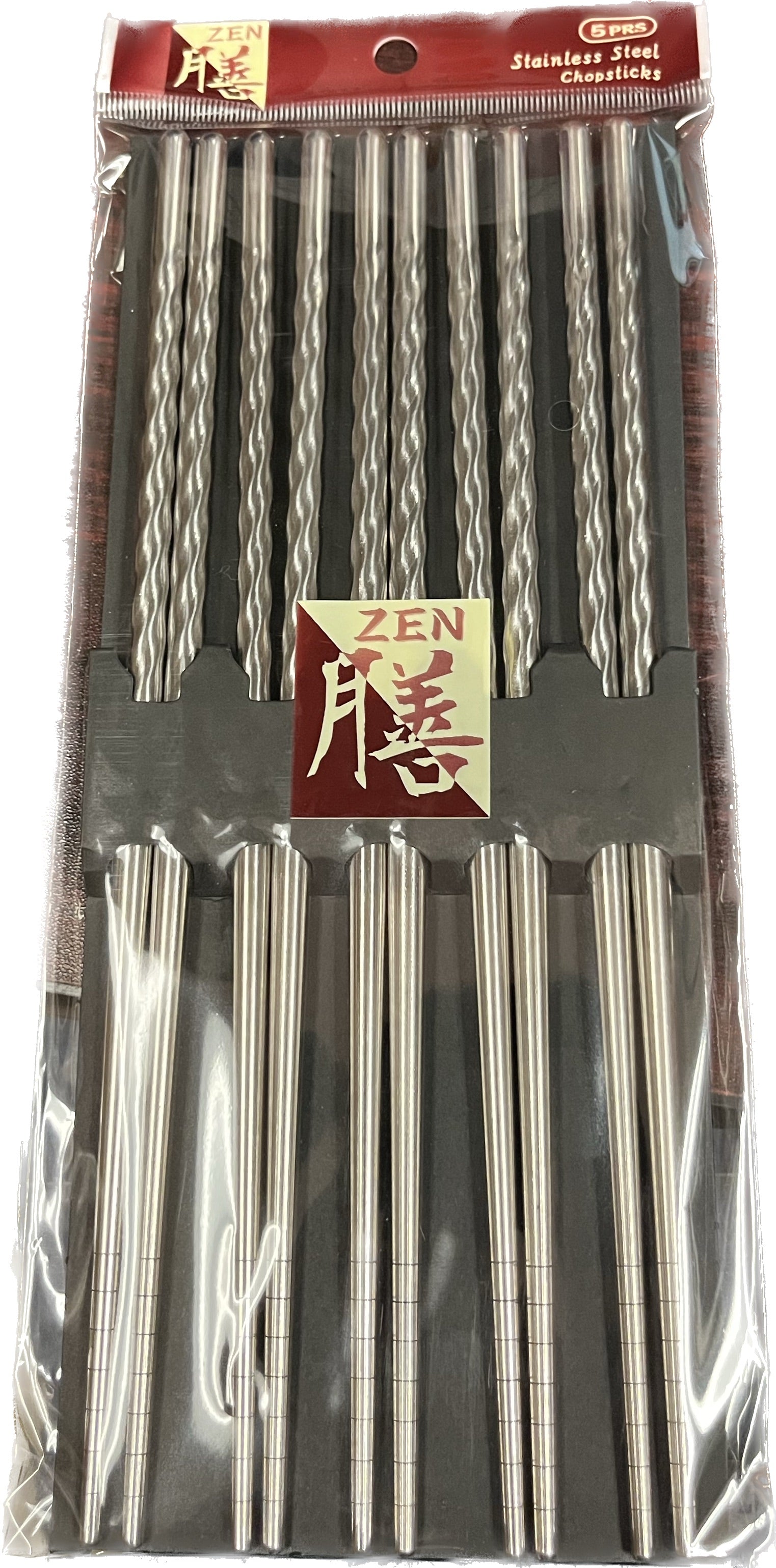 Palillos de acero inoxidable Zen - 5 pares