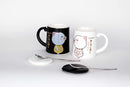 Hinomaru Collection Sweet Love Pig Couple Mug Set With Stirring Spoons (Black White)-5