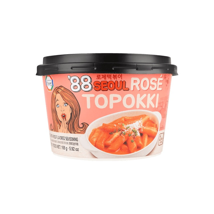 Surasang '88 Seoul Rosè Topokki Pastel de Arroz con Condimento con Sabor a Rosa - 168g/5.92oz