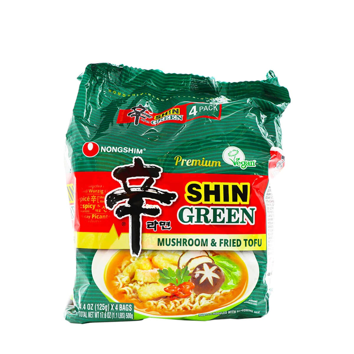 Nongshim - Shin Green Mushroom y Tofu Frito (paquete de 4)