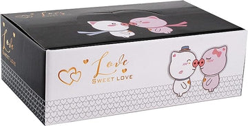 Hinomaru Collection Sweet Love Pig Couple Mug Set With Stirring Spoons (Black White) - 0