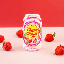 Chupa Chups Sparkling Strawberry and Cream - 345 mL/11.66oz