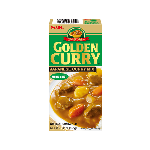 S&amp;B Golden Curry 일본식 카레 믹스 (중간 매운맛) (고기 불포함) - 220g/7.8oz