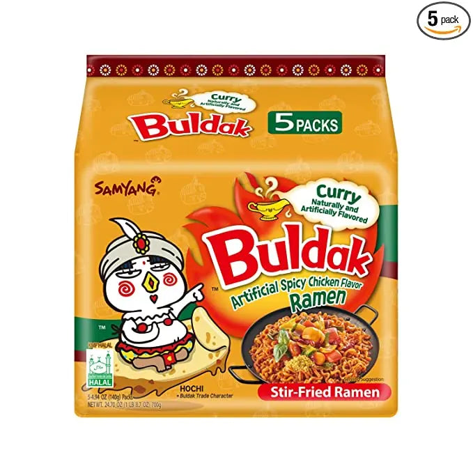 Samyang Buldak Curry Hot Chicken Flavor Ramen - Paquete de 5