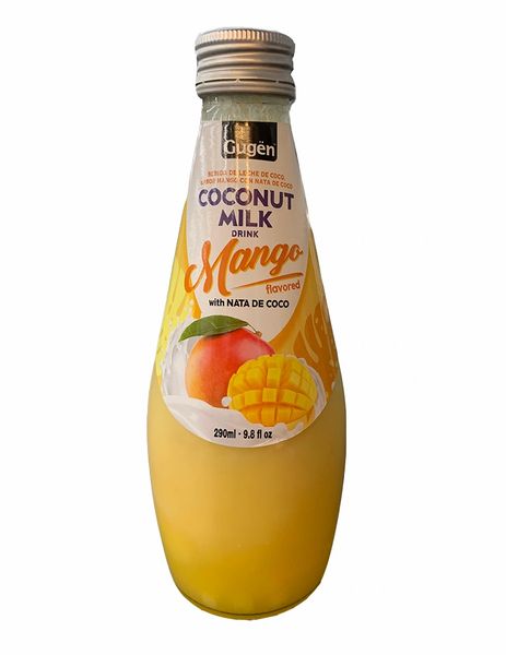 Gugen Coconut Milk Drink with Nata De Coco (Mango Flavored) - 290ml/9.8FLoz