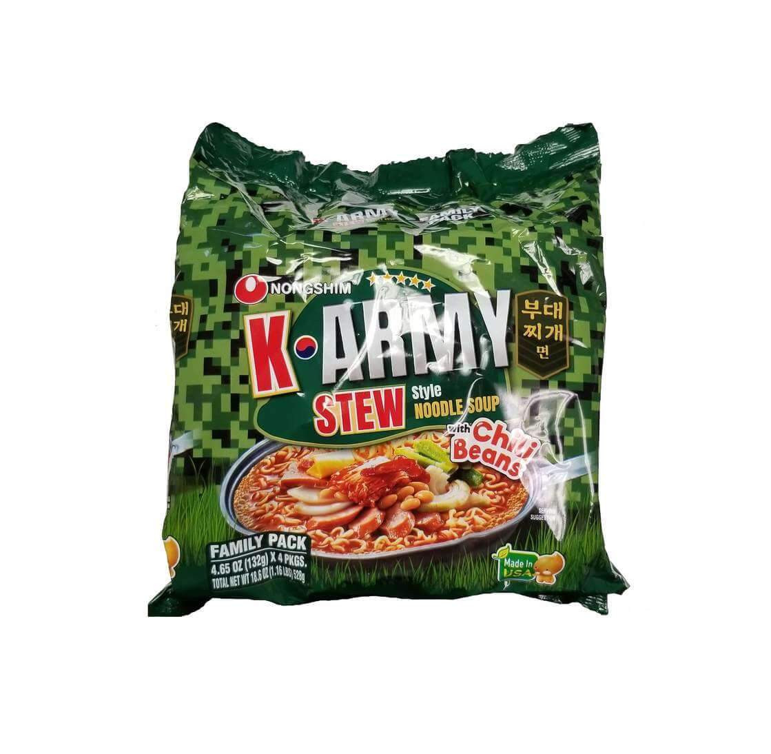 K-Army Stew Ramen with Chilli Beans 4 Pack - Grace Market 