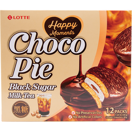 Lotte Choco Pie (Black Sugar Milk Tea. 12 packs) - 336g/11.85oz