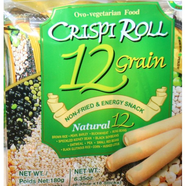 Ovo-Vegetarian Food Crispi Roll 12 Granos No fritos y Snack Energético - 180g/6.35oz