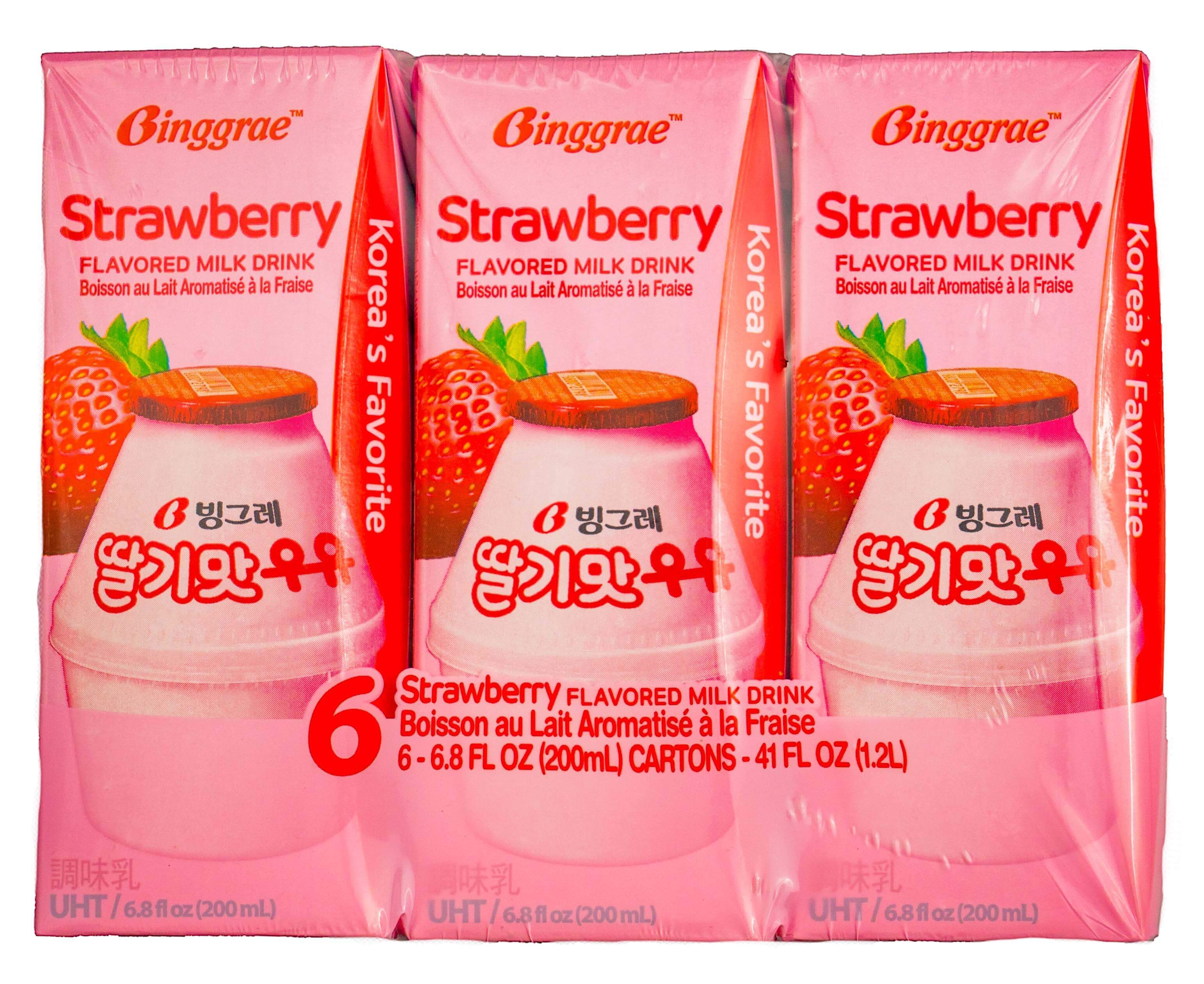 Binggrae Strawberry Flavored Milk - 6 Pack