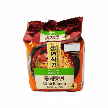 Pulmuone Crab Jjamppong Ramen (secado al aire, paquete de 4) - 389g/13.7oz