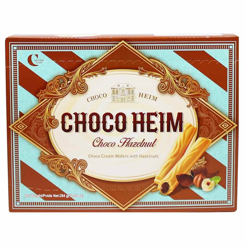 Crown Confectionary Choco Heim Choco 헤이즐넛 초코 크림 웨이퍼 - 18팩 - 284g/10.02oz