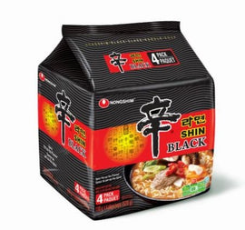 Nongshim Shin Black Ramen with beef bone broth (4 pack) - 520g/18.34oz