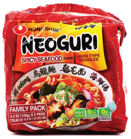 Nongshim Neoguri Spicy Seafood Ramen - paquete de 4