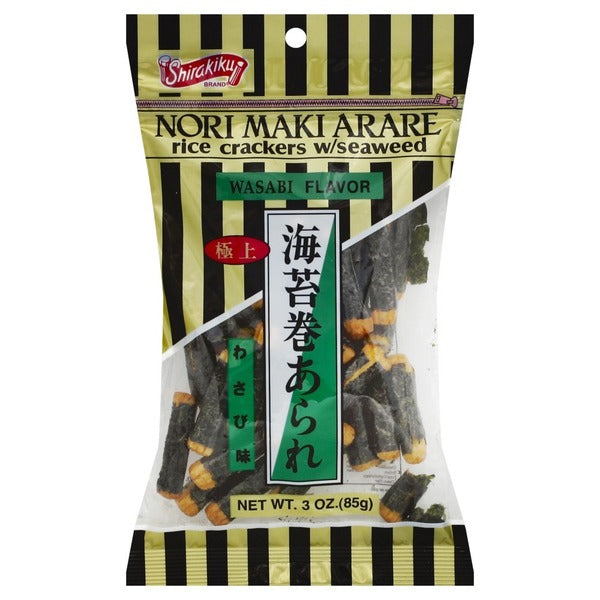 Shirakiku Norimaki Arare Rice Cracker with Seaweed (Wasabi Flavor) - 85.05g/3oz