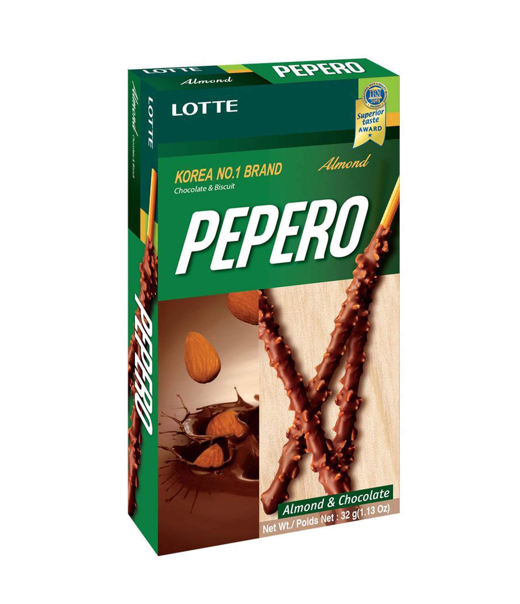 Lotte Pepero Galleta Palitos De Almendra Y Chocolate - 32g