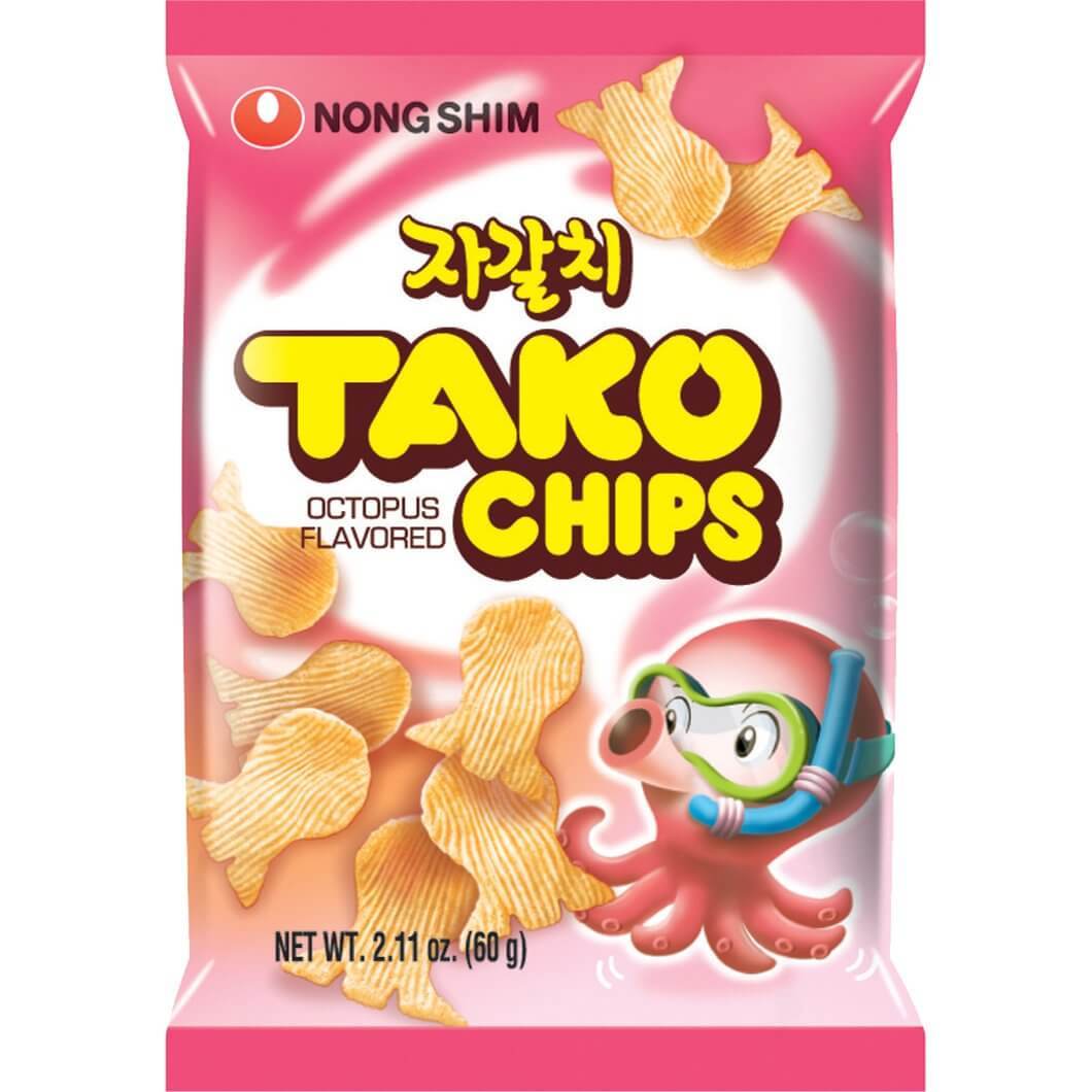 Nongshim Tako Chips Seafood Flavor - 60g/2.11oz-1